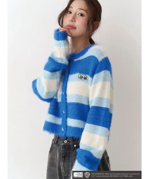CALNAMUR（カルナムール）の「【パワーパフ ガールズ】カラーボーダーニットカーデ（カーディガン/ボレロ・レディース・レッド/グリーン/ブルー・FREE）」の12枚目の写真