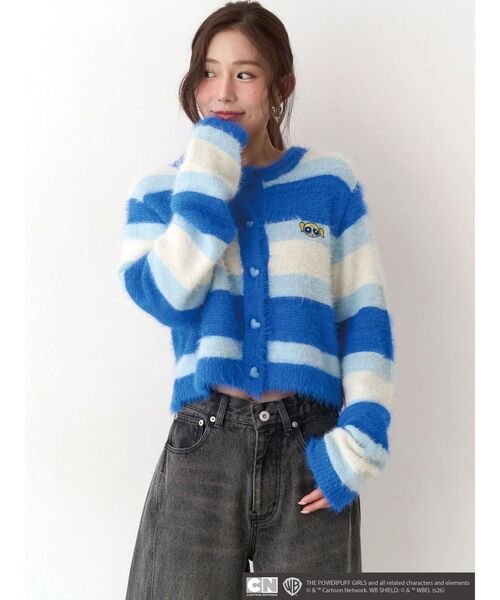 CALNAMUR（カルナムール）の「【パワーパフ ガールズ】カラーボーダーニットカーデ（カーディガン/ボレロ・レディース・レッド/グリーン/ブルー・FREE）」の13枚目の写真