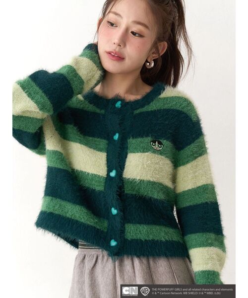 CALNAMUR（カルナムール）の「【パワーパフ ガールズ】カラーボーダーニットカーデ（カーディガン/ボレロ・レディース・レッド/グリーン/ブルー・FREE）」の14枚目の写真