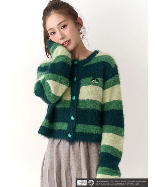 CALNAMUR（カルナムール）の「【パワーパフ ガールズ】カラーボーダーニットカーデ（カーディガン/ボレロ・レディース・レッド/グリーン/ブルー・FREE）」の16枚目の写真