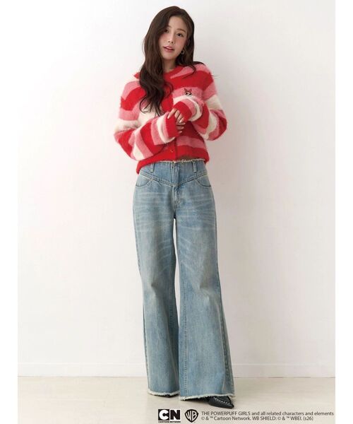 CALNAMUR（カルナムール）の「【パワーパフ ガールズ】カラーボーダーニットカーデ（カーディガン/ボレロ・レディース・レッド/グリーン/ブルー・FREE）」の20枚目の写真