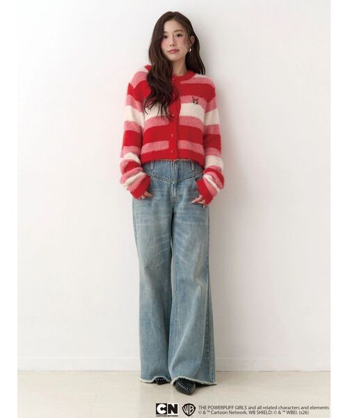 CALNAMUR（カルナムール）の「【パワーパフ ガールズ】カラーボーダーニットカーデ（カーディガン/ボレロ・レディース・レッド/グリーン/ブルー・FREE）」の21枚目の写真