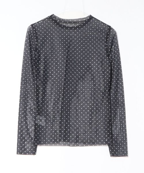 SHEENA(シーナ)の「ドット柄シアートップス(Tシャツ/カットソー・レディース・ブラック・M)」の2枚目の写真