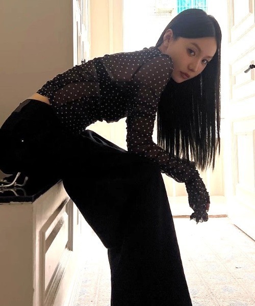SHEENA(シーナ)の「ドット柄シアートップス(Tシャツ/カットソー・レディース・ブラック・M)」の18枚目の写真