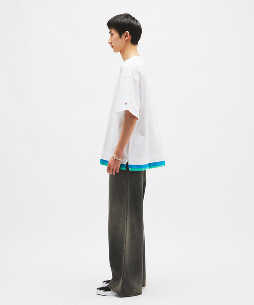 Champion(チャンピオン)の「CHAMPION / チャンピオン for JOURNAL STANDARD 3 レイヤード 半袖 Tシャツ(Tシャツ/カットソー・メンズ・ネイビー/ホワイト/ブラック/カーキ・MEDIUM/LARGE)」の19枚目の写真