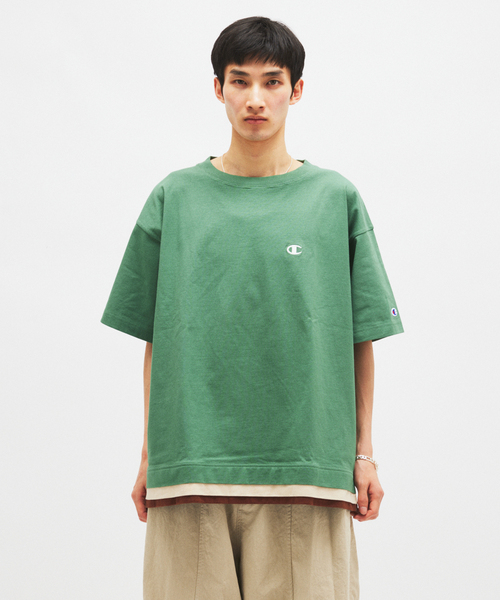 Champion(チャンピオン)の「CHAMPION / チャンピオン for JOURNAL STANDARD 3 レイヤード 半袖 Tシャツ(Tシャツ/カットソー・メンズ・ネイビー/ホワイト/ブラック/カーキ・MEDIUM/LARGE)」の15枚目の写真