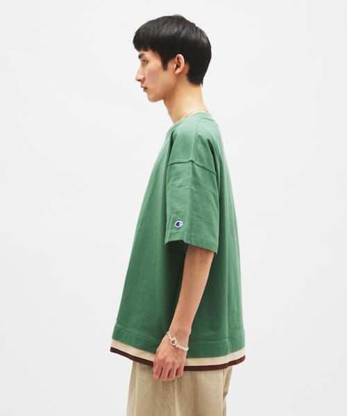 Champion(チャンピオン)の「CHAMPION / チャンピオン for JOURNAL STANDARD 3 レイヤード 半袖 Tシャツ(Tシャツ/カットソー・メンズ・ネイビー/ホワイト/ブラック/カーキ・MEDIUM/LARGE)」の13枚目の写真