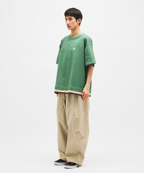 Champion(チャンピオン)の「CHAMPION / チャンピオン for JOURNAL STANDARD 3 レイヤード 半袖 Tシャツ(Tシャツ/カットソー・メンズ・ネイビー/ホワイト/ブラック/カーキ・MEDIUM/LARGE)」の8枚目の写真