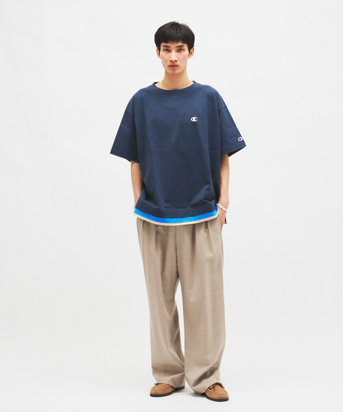 Champion(チャンピオン)の「CHAMPION / チャンピオン for JOURNAL STANDARD 3 レイヤード 半袖 Tシャツ(Tシャツ/カットソー・メンズ・ネイビー/ホワイト/ブラック/カーキ・MEDIUM/LARGE)」の5枚目の写真
