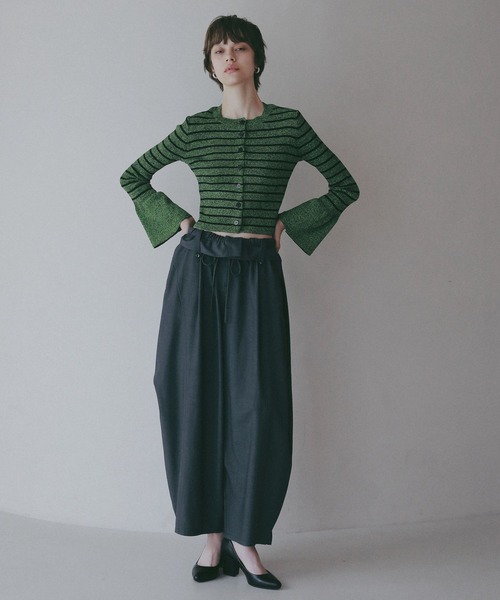 BAYFLOW（ベイフロー）の「【EF(エフ)】袖フリルボーダーニット（WOMEN）（ニット/セーター・レディース・ブラック/ライトグリーン・FREE）」の17枚目の写真