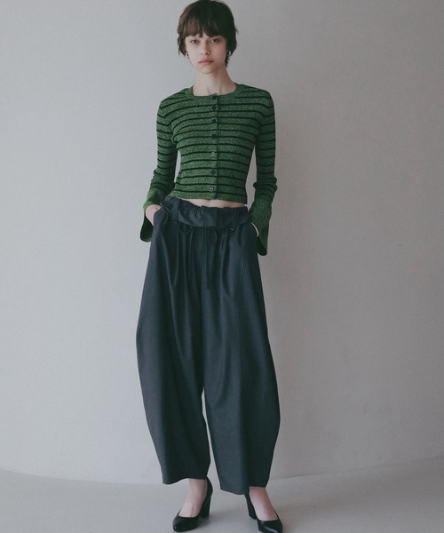 BAYFLOW（ベイフロー）の「【EF(エフ)】袖フリルボーダーニット（WOMEN）（ニット/セーター・レディース・ブラック/ライトグリーン・FREE）」の18枚目の写真