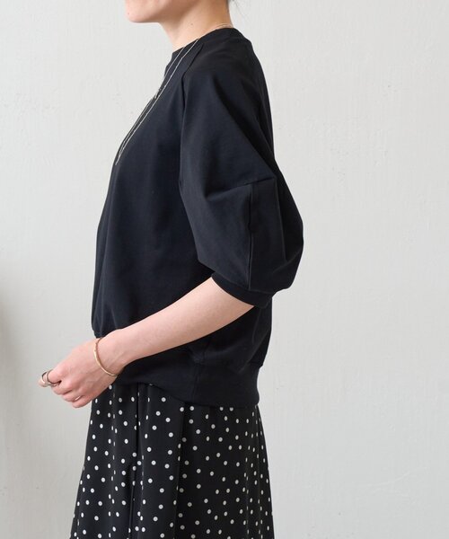 BEARDSLEY（ビアズリー）の「ランタンスリーブTee（Tシャツ/カットソー・レディース・ライトグレー/ブラック・FREE）」の4枚目の写真