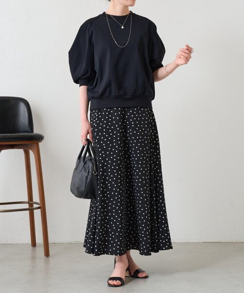 BEARDSLEY（ビアズリー）の「ランタンスリーブTee（Tシャツ/カットソー・レディース・ライトグレー/ブラック・FREE）」の6枚目の写真