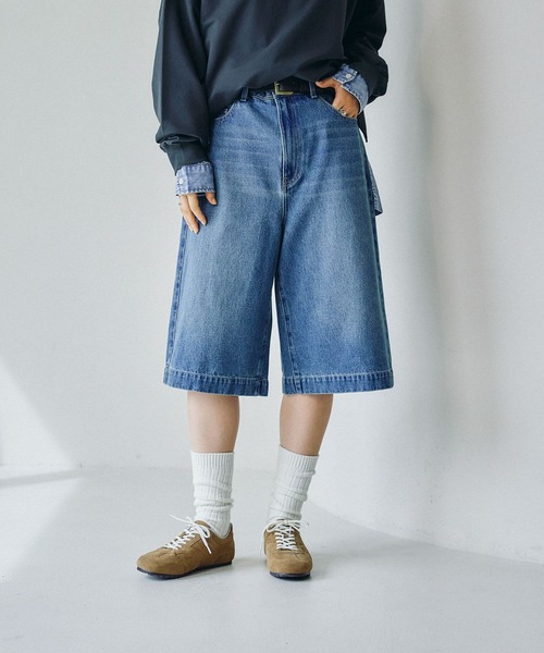 LEPSIM(レプシィム)の「デニムハーフパンツ 638897(デニムパンツ・レディース・インディゴブルー/ブラック・FREE)」の16枚目の写真