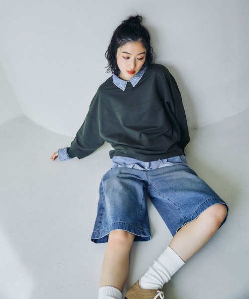LEPSIM(レプシィム)の「デニムハーフパンツ 638897(デニムパンツ・レディース・インディゴブルー/ブラック・FREE)」の19枚目の写真