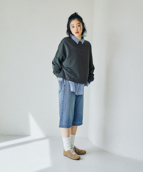 LEPSIM(レプシィム)の「デニムハーフパンツ 638897(デニムパンツ・レディース・インディゴブルー/ブラック・FREE)」の21枚目の写真