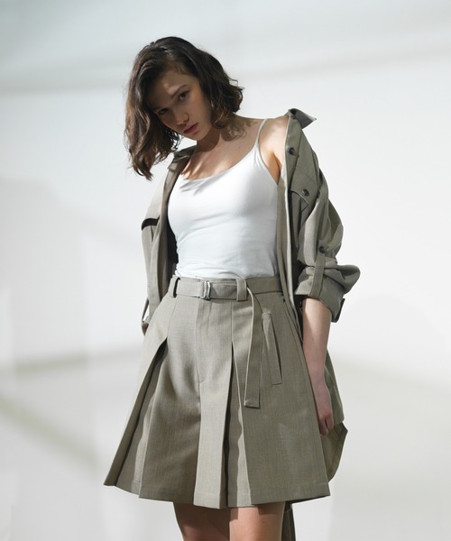 CITY TOKYO（シティトウキョウ）の「【CITY TOKYO/シティートウキョウ】ベルテッドハーフパンツ（その他パンツ・レディース・ベージュ・2/1）」の2枚目の写真
