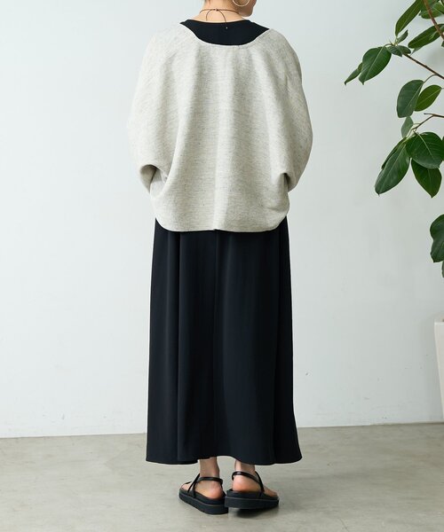 BEARDSLEY（ビアズリー）の「リネンインレイカーディガン（カーディガン/ボレロ・レディース・ベージュ/ネイビー/グレー・FREE）」の9枚目の写真