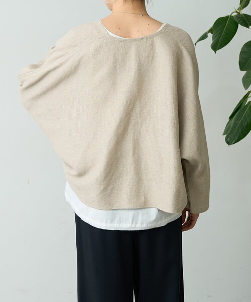 BEARDSLEY(ビアズリー)の「リネンインレイカーディガン(カーディガン/ボレロ・レディース・ベージュ/ネイビー/グレー・FREE)」の16枚目の写真