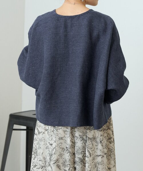 BEARDSLEY(ビアズリー)の「リネンインレイカーディガン(カーディガン/ボレロ・レディース・ベージュ/ネイビー/グレー・FREE)」の22枚目の写真