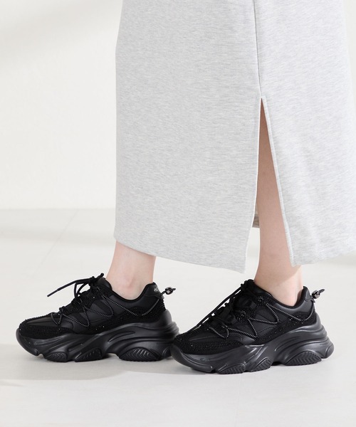 ORiental TRaffic（オリエンタルトラフィック）の「ラインストーン 厚底 スニーカー /OT3792（スニーカー・レディース・ブラック/ベージュ・36/41/40/39/38/37）」の9枚目の写真