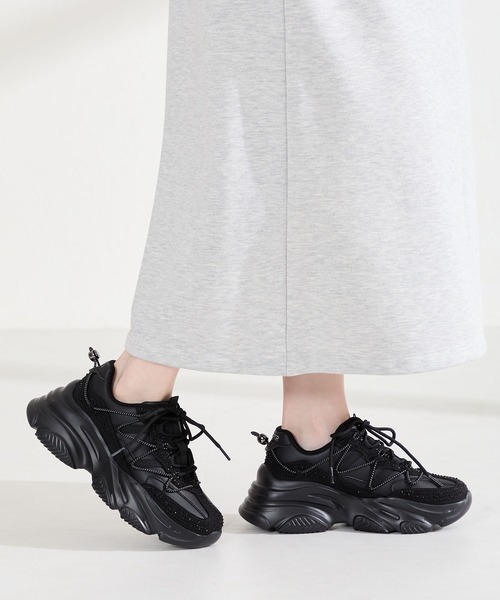 ORiental TRaffic（オリエンタルトラフィック）の「ラインストーン 厚底 スニーカー /OT3792（スニーカー・レディース・ブラック/ベージュ・36/41/40/39/38/37）」の10枚目の写真