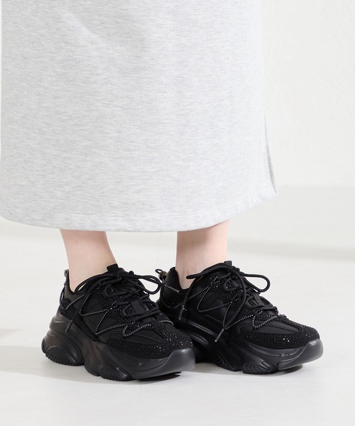 ORiental TRaffic（オリエンタルトラフィック）の「ラインストーン 厚底 スニーカー /OT3792（スニーカー・レディース・ブラック/ベージュ・36/41/40/39/38/37）」の11枚目の写真