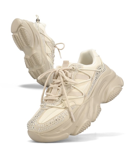 ORiental TRaffic（オリエンタルトラフィック）の「ラインストーン 厚底 スニーカー /OT3792（スニーカー・レディース・ブラック/ベージュ・36/41/40/39/38/37）」の22枚目の写真