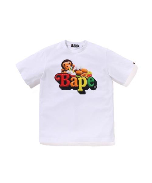 A BATHING APE(アベイシングエイプ)の「3D MILO JUNKFOOD ON BAPE TEE(Tシャツ/カットソー・キッズ・ブラック/ホワイト/ピンク・160/150)」の1枚目の写真