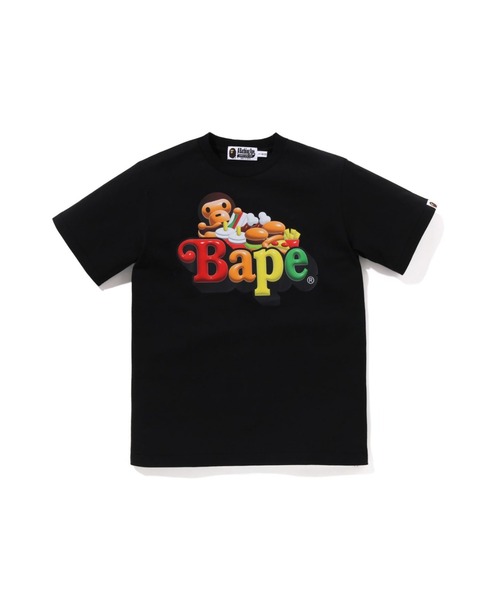 A BATHING APE(アベイシングエイプ)の「3D MILO JUNKFOOD ON BAPE TEE(Tシャツ/カットソー・キッズ・ブラック/ホワイト/ピンク・160/150)」の2枚目の写真
