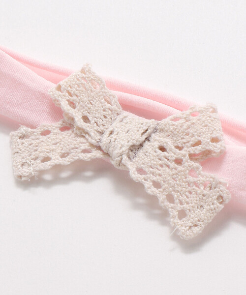 SLAP SLIP BABY(スラップスリップベビー)の「ふわふわフラワー+レースリボンヘアカチューム2点セットベビー(その他ベビー用品・キッズ・ホワイト/ピンク/ブルー・FREE)」の4枚目の写真