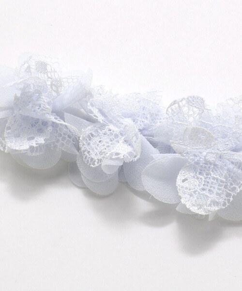 SLAP SLIP BABY(スラップスリップベビー)の「ふわふわフラワー+レースリボンヘアカチューム2点セットベビー(その他ベビー用品・キッズ・ホワイト/ピンク/ブルー・FREE)」の11枚目の写真