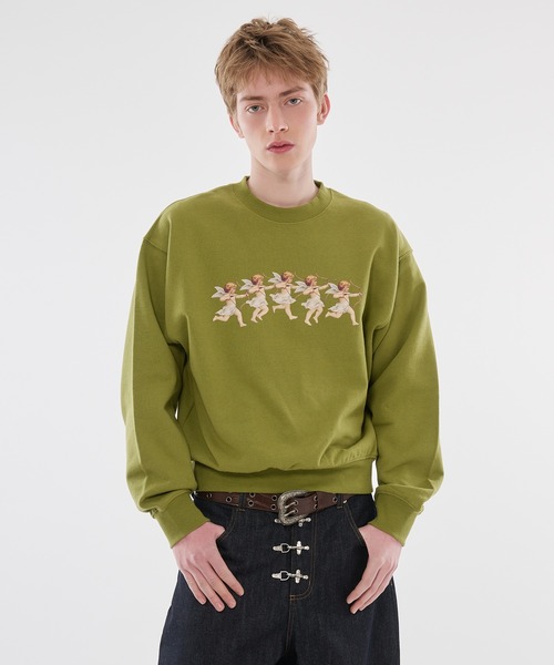 WISH FOR EVER(ウィッシュフォーエバー)の「【 3color / 3size 】IMPACT ANGELS PRINT SWEAT PULLOVER(Tシャツ/カットソー・メンズ・ピンク/グリーン系その他/ブラック・SMALL/MEDIUM/LARGE)」の2枚目の写真