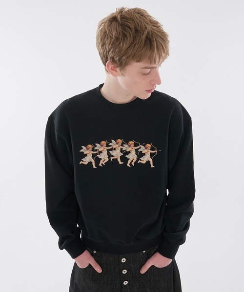 WISH FOR EVER(ウィッシュフォーエバー)の「【 3color / 3size 】IMPACT ANGELS PRINT SWEAT PULLOVER(Tシャツ/カットソー・メンズ・ピンク/グリーン系その他/ブラック・SMALL/MEDIUM/LARGE)」の1枚目の写真