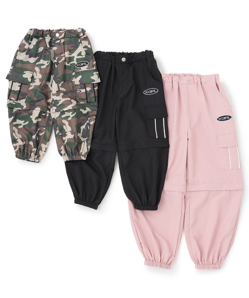 X-girl Stages(エックスガールステージス)の「2WAY カーゴパンツ(カーゴパンツ・キッズ・ピンク/ブラック・140cm/130cm/110cm/120cm/100cm)」の12枚目の写真