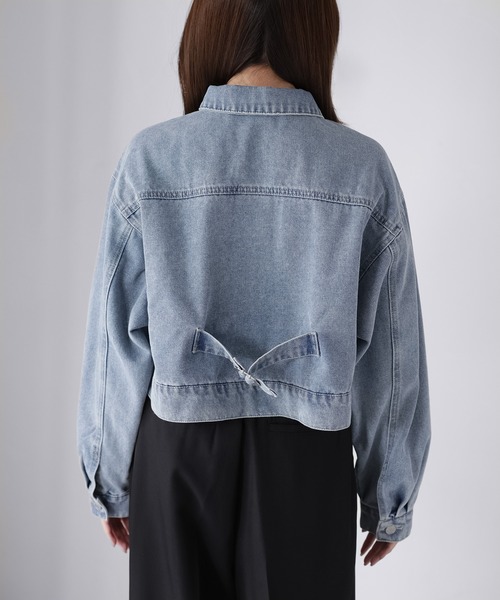 Riberry（リベリー）の「ショート丈デニムジャケット（デニムジャケット・レディース・ブルー/ブラック/ネイビー・FREE）」の12枚目の写真
