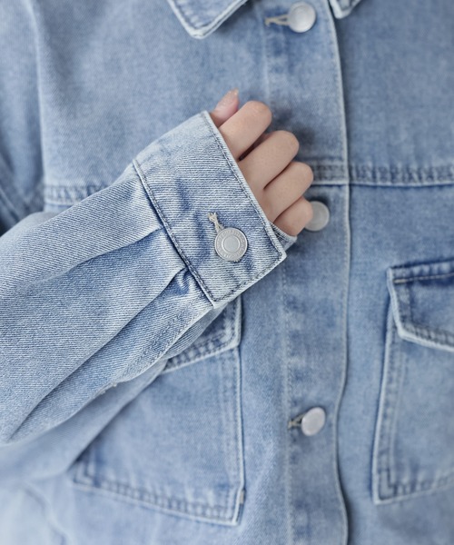 Riberry（リベリー）の「ショート丈デニムジャケット（デニムジャケット・レディース・ブルー/ブラック/ネイビー・FREE）」の5枚目の写真