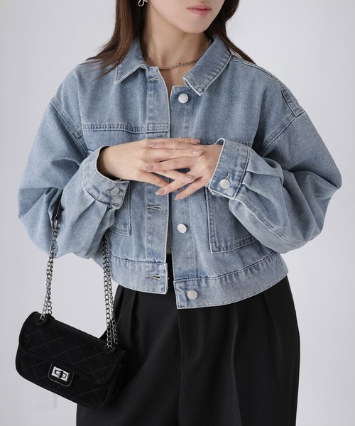 Riberry（リベリー）の「ショート丈デニムジャケット（デニムジャケット・レディース・ブルー/ブラック/ネイビー・FREE）」の16枚目の写真