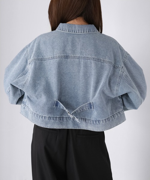 Riberry（リベリー）の「ショート丈デニムジャケット（デニムジャケット・レディース・ブルー/ブラック/ネイビー・FREE）」の8枚目の写真