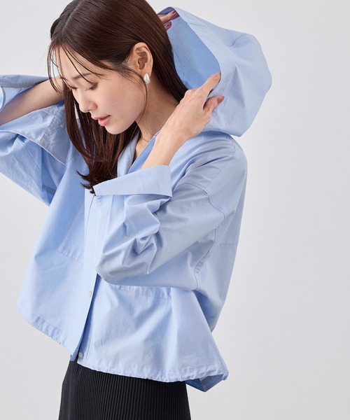 ROPE' PICNIC(ロペピクニック)の「フーディーシャツ(シャツ/ブラウス・レディース・サックスブルー/ライトグリーン/ホワイト・FREE)」の1枚目の写真