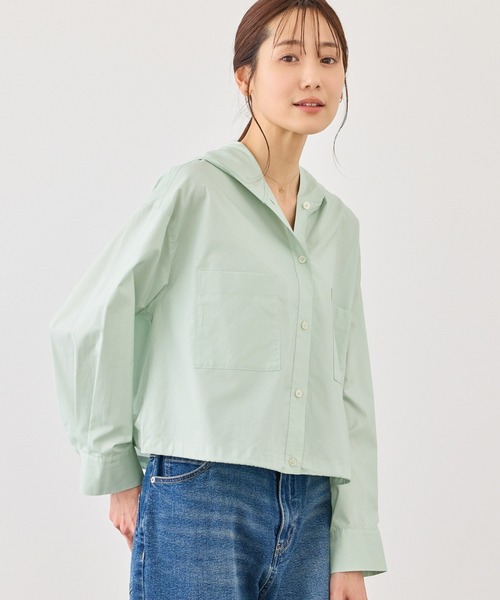ROPE' PICNIC(ロペピクニック)の「フーディーシャツ(シャツ/ブラウス・レディース・サックスブルー/ライトグリーン/ホワイト・FREE)」の18枚目の写真
