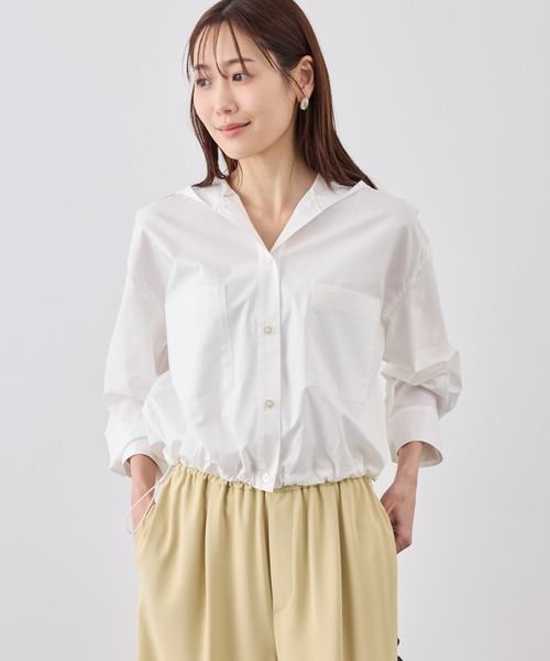 ROPE' PICNIC(ロペピクニック)の「フーディーシャツ(シャツ/ブラウス・レディース・サックスブルー/ライトグリーン/ホワイト・FREE)」の5枚目の写真