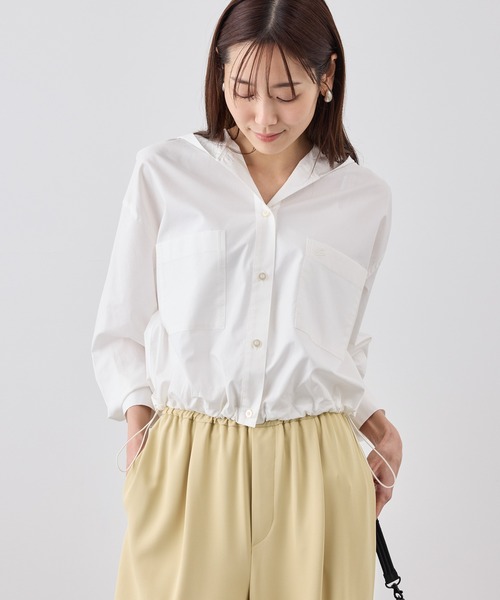 ROPE' PICNIC(ロペピクニック)の「フーディーシャツ(シャツ/ブラウス・レディース・サックスブルー/ライトグリーン/ホワイト・FREE)」の8枚目の写真