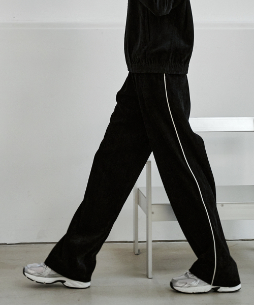2170 ベルベットバンディングパンツ (ブラック)