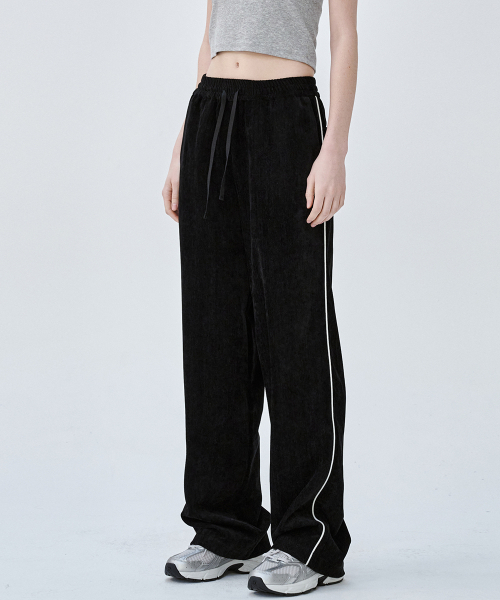 MALOUPE（マロップ）の「2170 ベルベットバンディングパンツ (ブラック)（スウェットパンツ・レディース・その他・SMALL/MEDIUM）」の2枚目の写真