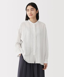 婦人 強撚 シアー長袖シャツ