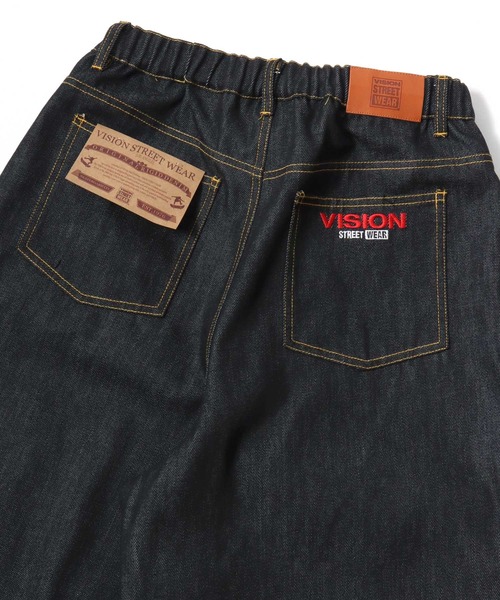 VISION STREET WEAR(ヴィジョンストリートウェア)の「VISION STREET WEAR/ヴィジョンストリートウェア オーバーサイズ リジッド ワイドデニムパンツ/バギーパンツ/レディース メンズ(デニムパンツ・メンズ・ブラック/ネイビー・LL/M/L)」の5枚目の写真
