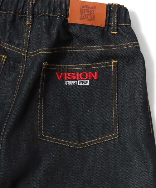 VISION STREET WEAR(ヴィジョンストリートウェア)の「VISION STREET WEAR/ヴィジョンストリートウェア オーバーサイズ リジッド ワイドデニムパンツ/バギーパンツ/レディース メンズ(デニムパンツ・メンズ・ブラック/ネイビー・LL/M/L)」の4枚目の写真