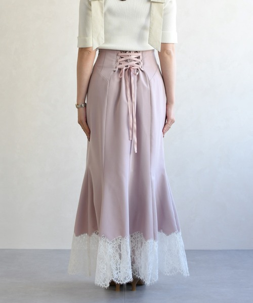 31 Sons de mode（トランテアン　ソン　ドゥ　モード）の「2026春夏新作 裾レースマーメイドスカート（スカート・レディース・ピンク/アイボリー・M/S）」の13枚目の写真