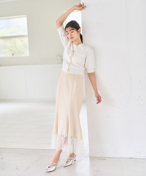 31 Sons de mode（トランテアン　ソン　ドゥ　モード）の「2026春夏新作 裾レースマーメイドスカート（スカート・レディース・ピンク/アイボリー・M/S）」の22枚目の写真